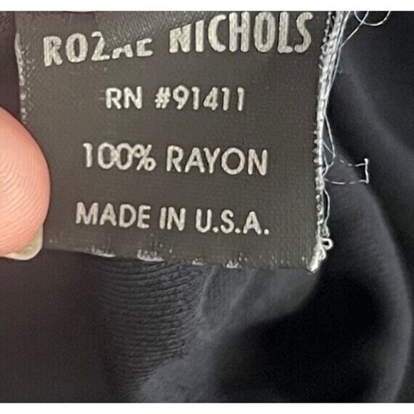 VTG Rozae Nichols Black Slip Dress 4 Spaghetti Straps Crisscross Pattern - Picture 4 of 5